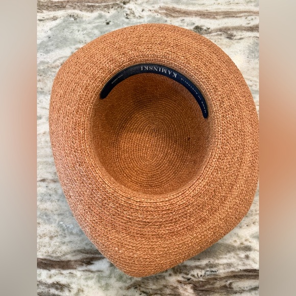 Helen Kaminski Newport Raffia Hat Tan with Black Ribbon and Bow Nougat/Midnight